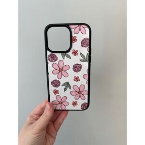 Unbranded Phone Case Womens iPhone 15 Pro Max White Pink Floral Bumper Cover